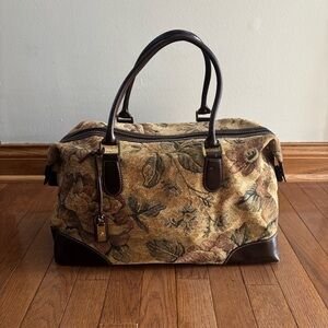 Etienne Aigner Vintage 1980's Floral Print Tapestry Handbag